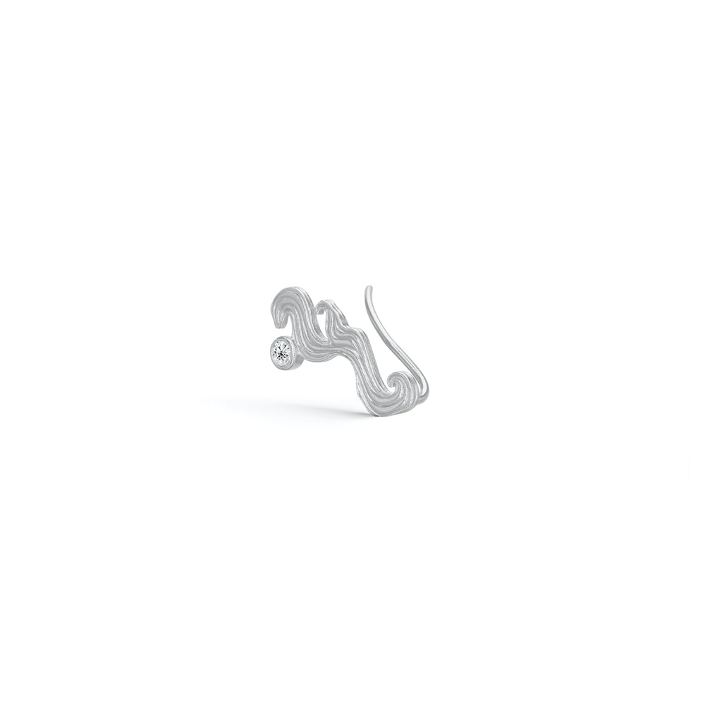 The Magician Silver Earring w. White Zirconia