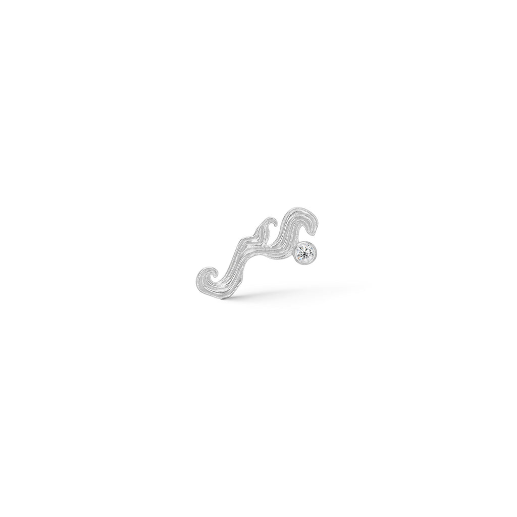 The Magician Silver Earring w. White Zirconia