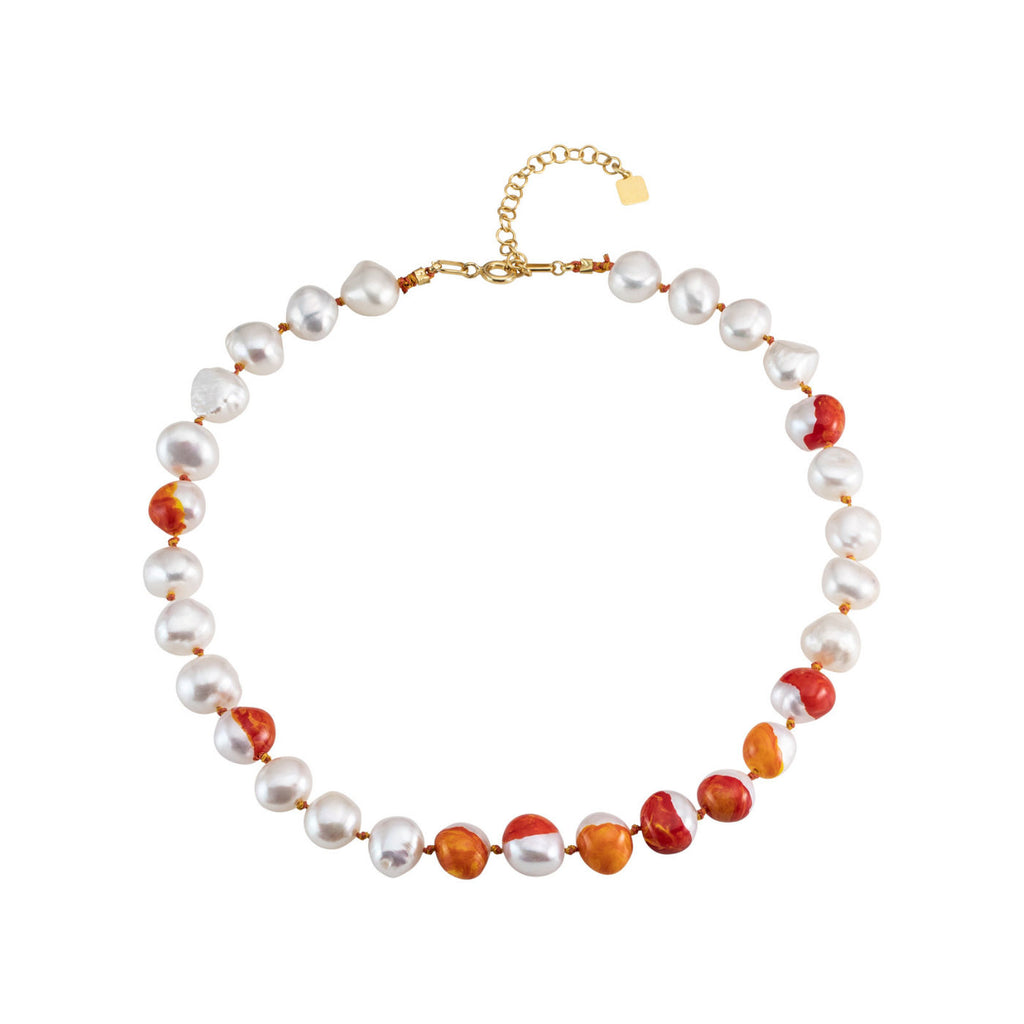 Choker Bahía Sunshine 18K Gold Plated Necklace w. Pearls