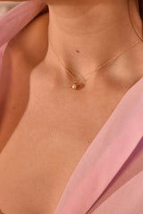 Venus Clam 14K Gold Necklace w. Pearl
