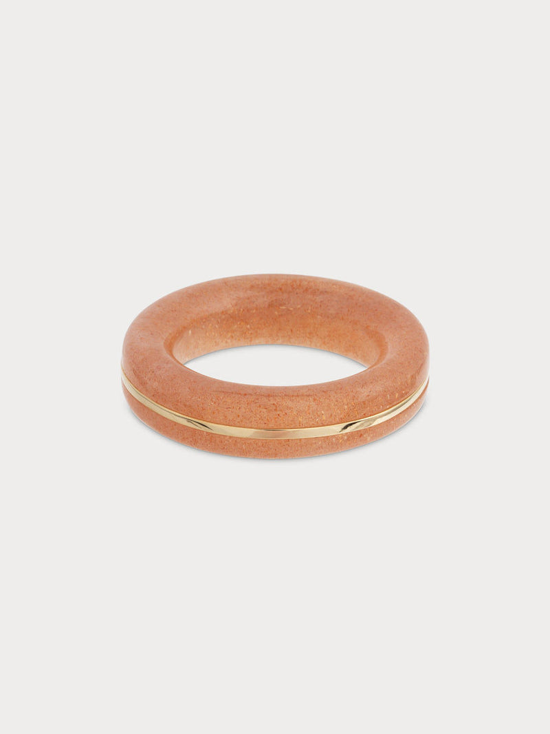 Essential Gem Stacker Ring - Peach Månesten (Lavet til ordre)