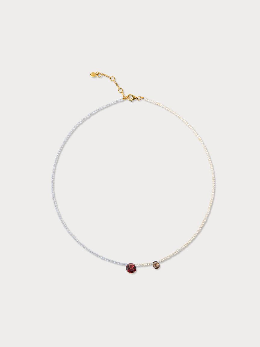 Half Full Garnet Necklace