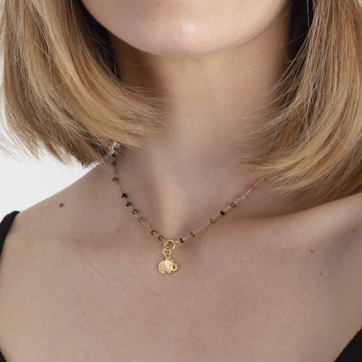 Collar Anunda Halskette 18K vergoldet I Turmalin