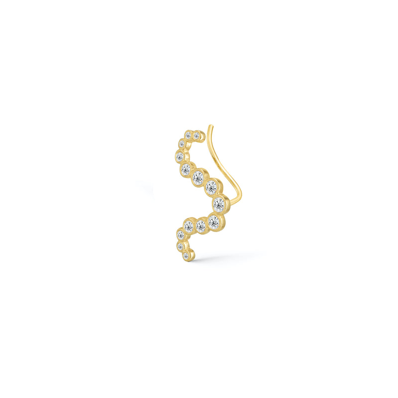 The Star Earcrawler Gold Plated, White Zirconia