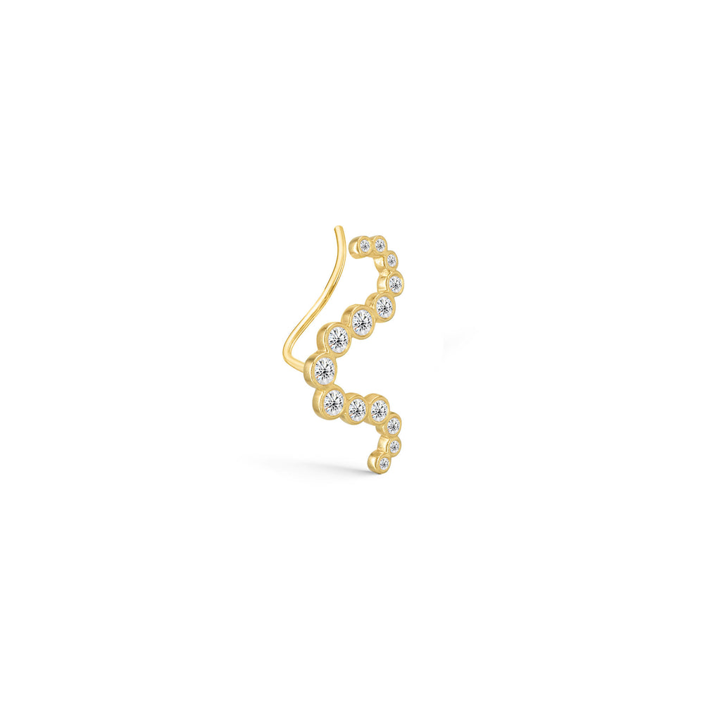 The Star Gold Plated Earring w. White Zirconia