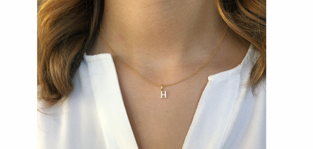 My H Anhänger aus 18K Gelbgold I Diamant