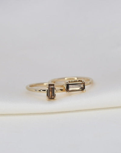 Nord Purity S Turned 18K Gold Ring w. Quartz & Diamond