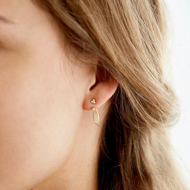 Orbit Dot 18K Guld Ørestik m. Diamanter