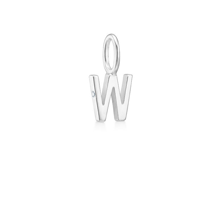 My W 18K Whitegold Pendant w. Diamond