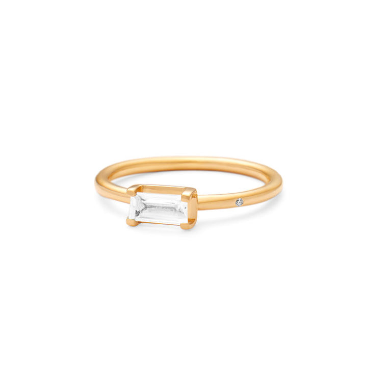 Nord 18K Gold Ring w. White Topaz