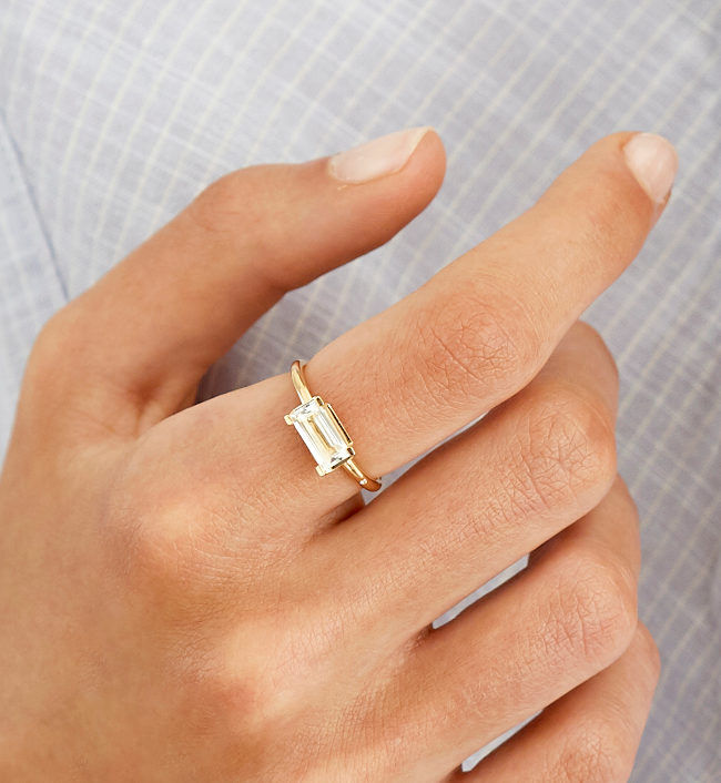 Nord Big 18K Gold Ring w. White Topaz