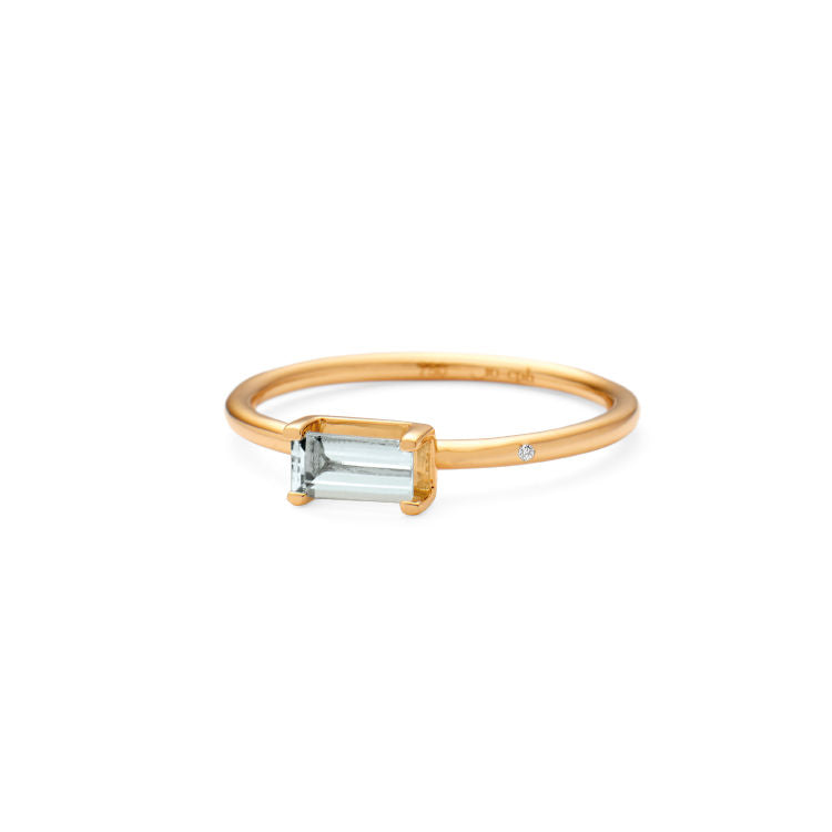Nord 18K Gold Ring w. Aquamarine