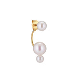 Sway 18K Gold Plated Stud w. White Pearls