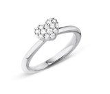 Heart 18K Hvidguld Ring m. Diamanter