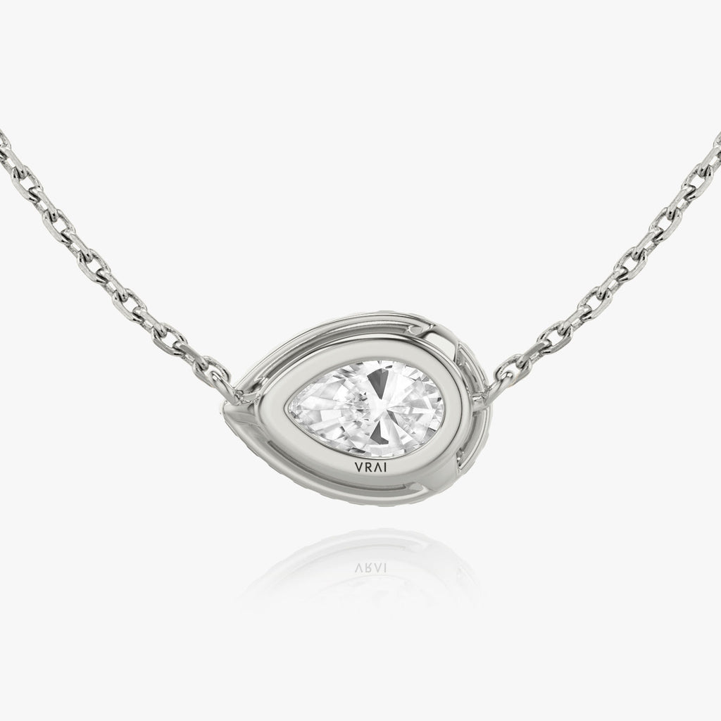 Birnen-Halo Kette aus 14K Weißgold I Labor-Diamanten