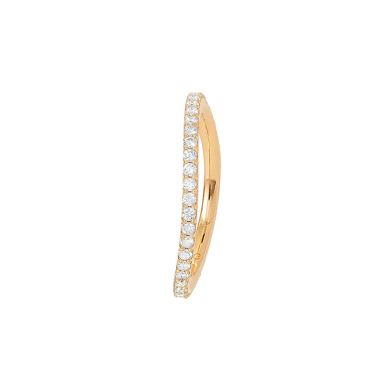 Love Bands Curved 18K Gold Ring w. Diamonds