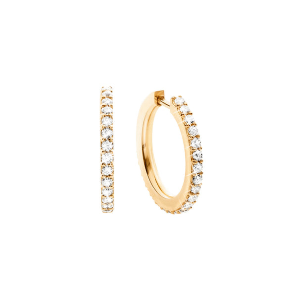 Small Love Bands 18K Gold Hoops w. Diamonds