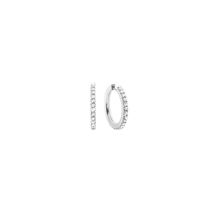 Small Love Bands 18K Whitegold Hoops w. Diamonds