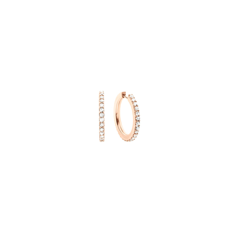 Small Love Bands 18K Rosegold Hoops w. Diamonds