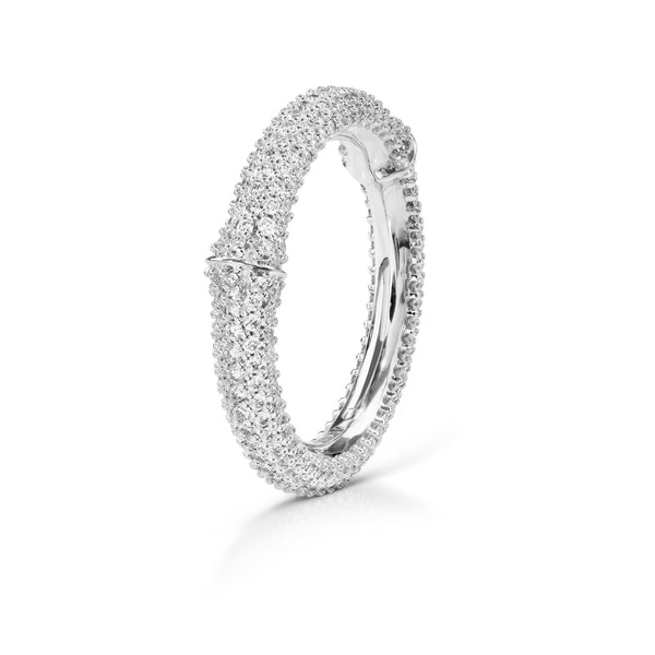 Nature Pavé 18K Hvidguld Ring m. Diamanter