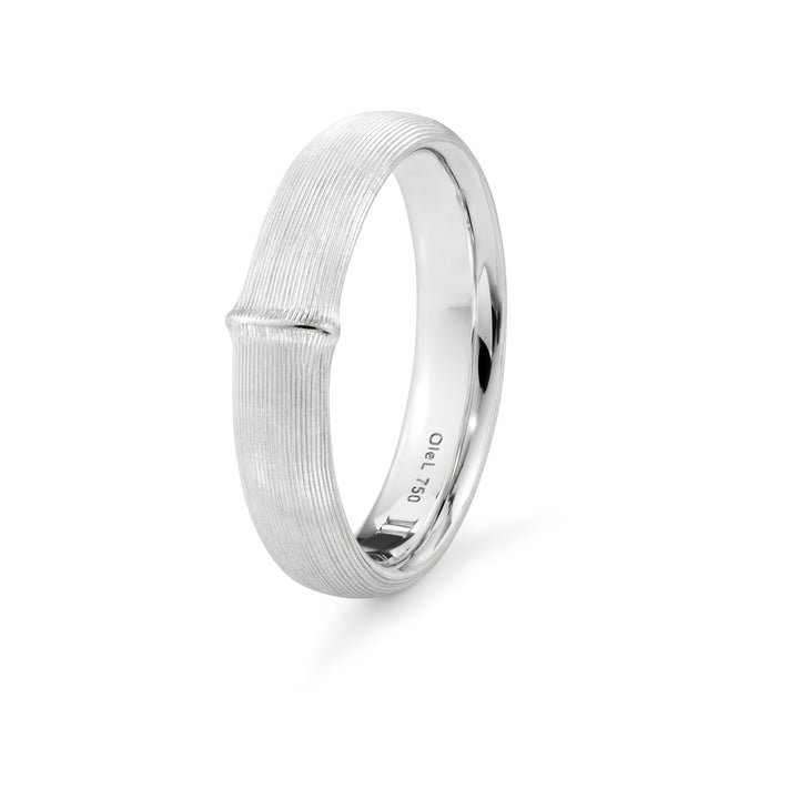 Large Nature Mens 18K Whitegold Ring
