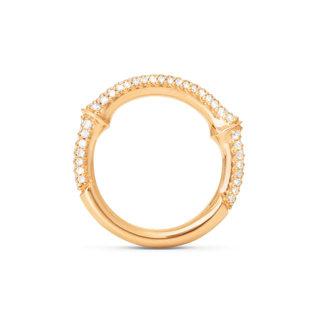 Nature IV 18K Gold Ring w. Diamonds