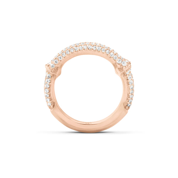 Nature Halb-Pavé-Ring aus 18K Rosegold I Diamanten