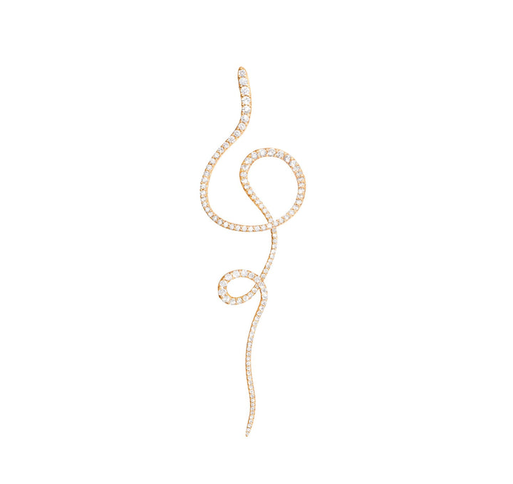 Love Bands Twirl 18K Gold Earring w. Diamonds