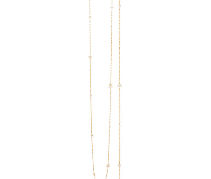 Shooting Stars 80cm 18K Gold Necklace w. Diamonds