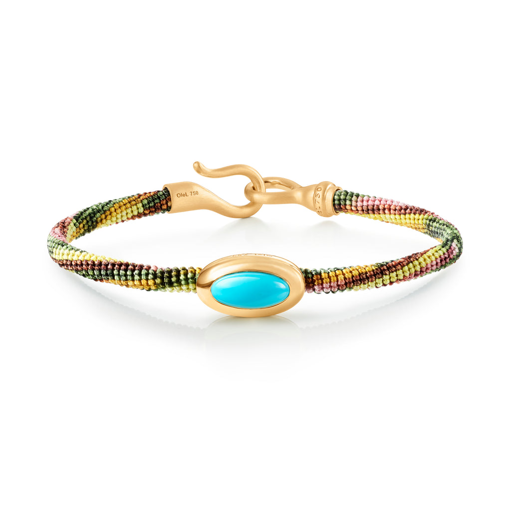 Life 4,5mm Plum 18K Gold Bracelet w. Turquoise