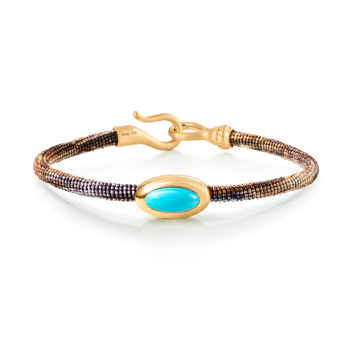 Life 4,5mm Velvet 18K Gold Bracelet w. Turquoise