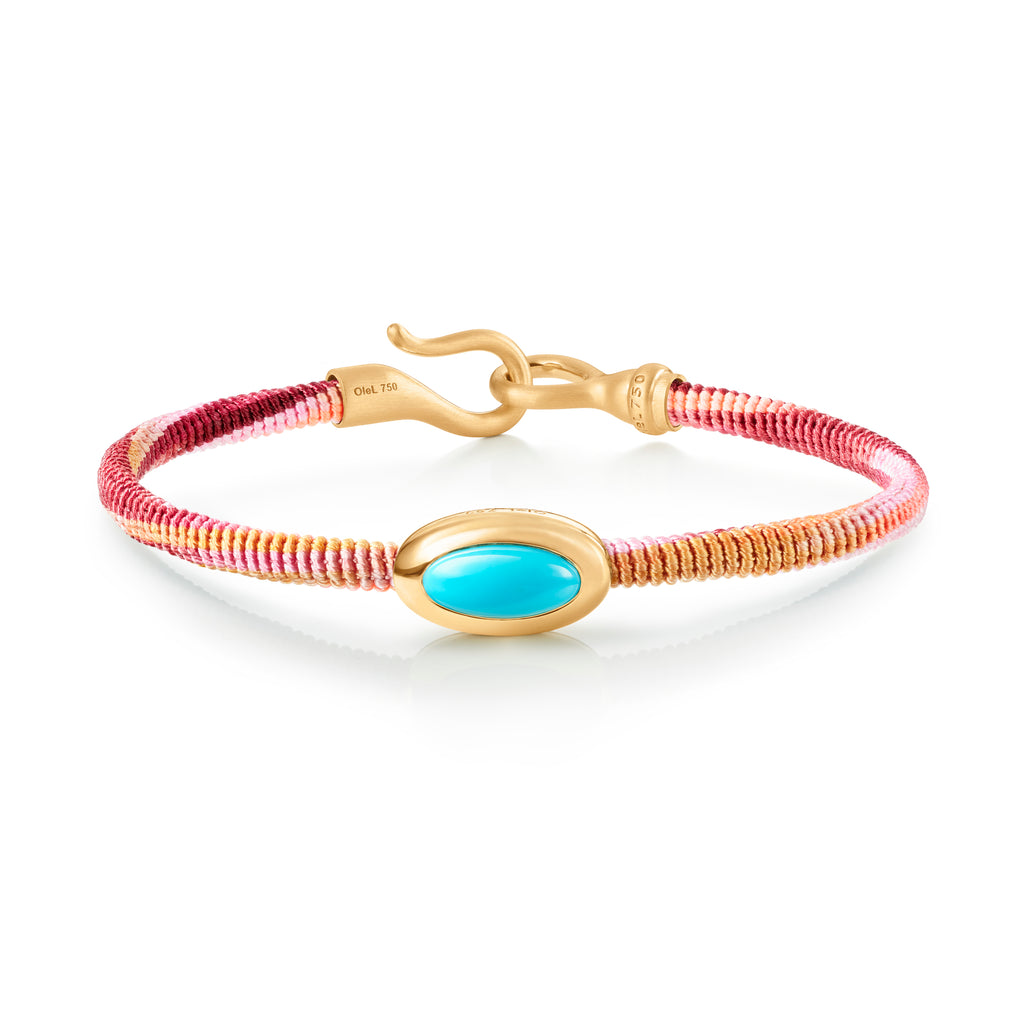 Life 4,5mm Berry 18K Gold Bracelet w. Turquoise