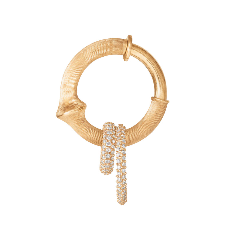 Big Nature 18K Gold Earring-pendant w. Diamonds