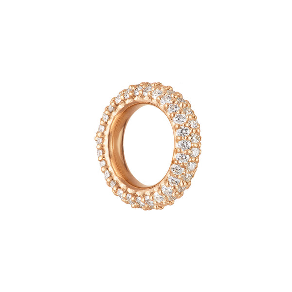 Small Nature 18K Gold Earring-pendant w. Diamonds