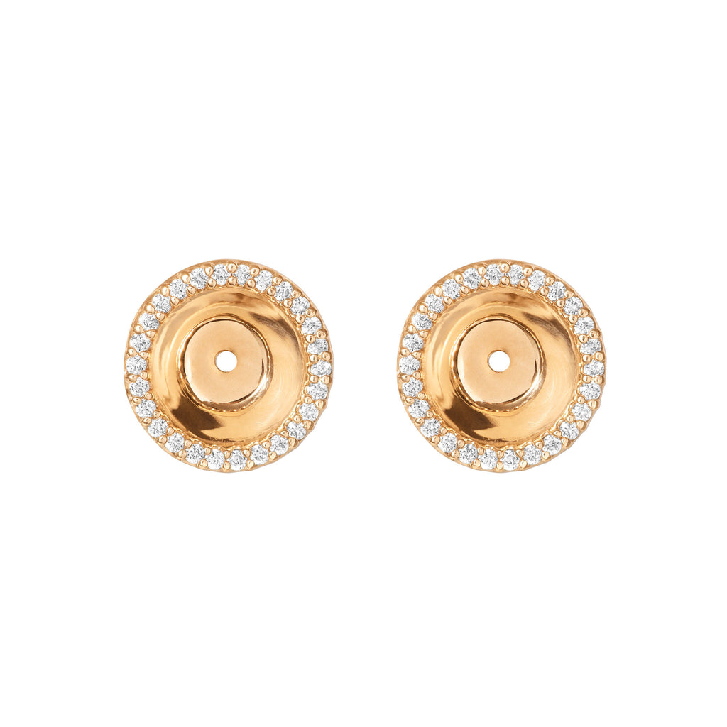 Lotus 18K Gold Stud-pendants w. Diamonds