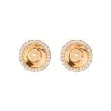 Lotus 18K Gold Stud-pendants w. Diamonds
