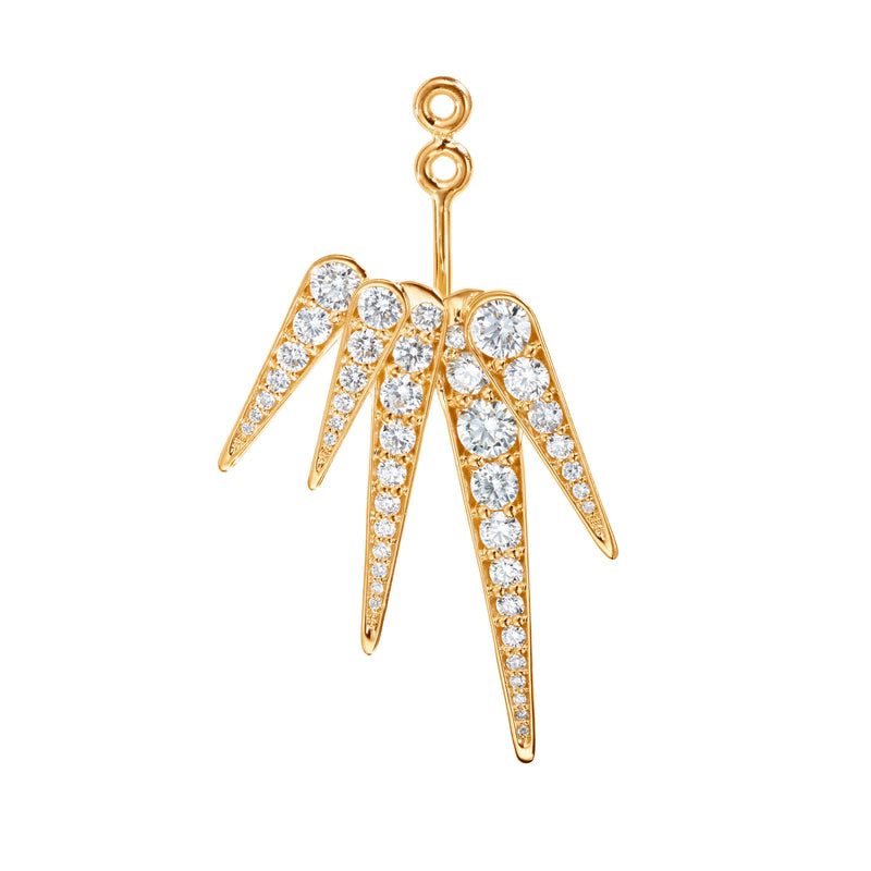 Funky Shooting Stars 5-pointed 18K Gold Earring-pendant w. Diamonds