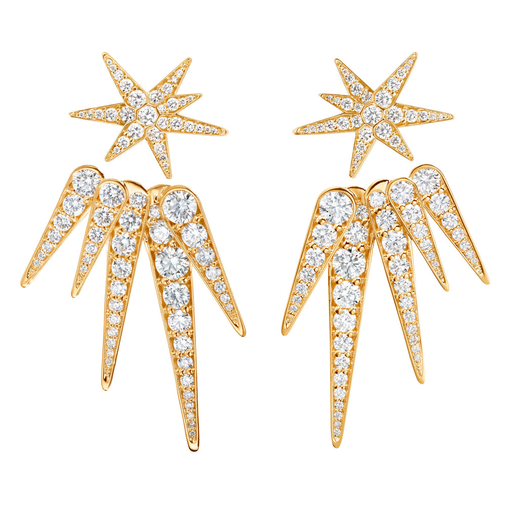 Funky Shooting Stars 5-zackiger Ohrring aus 18K I Goldanhänger mit Diamant