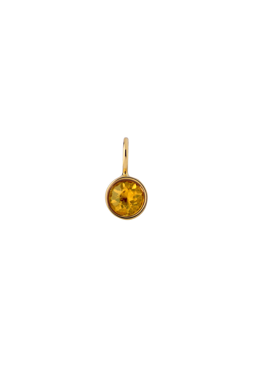 The Smiley 18K Gold Pendant w. Citrin