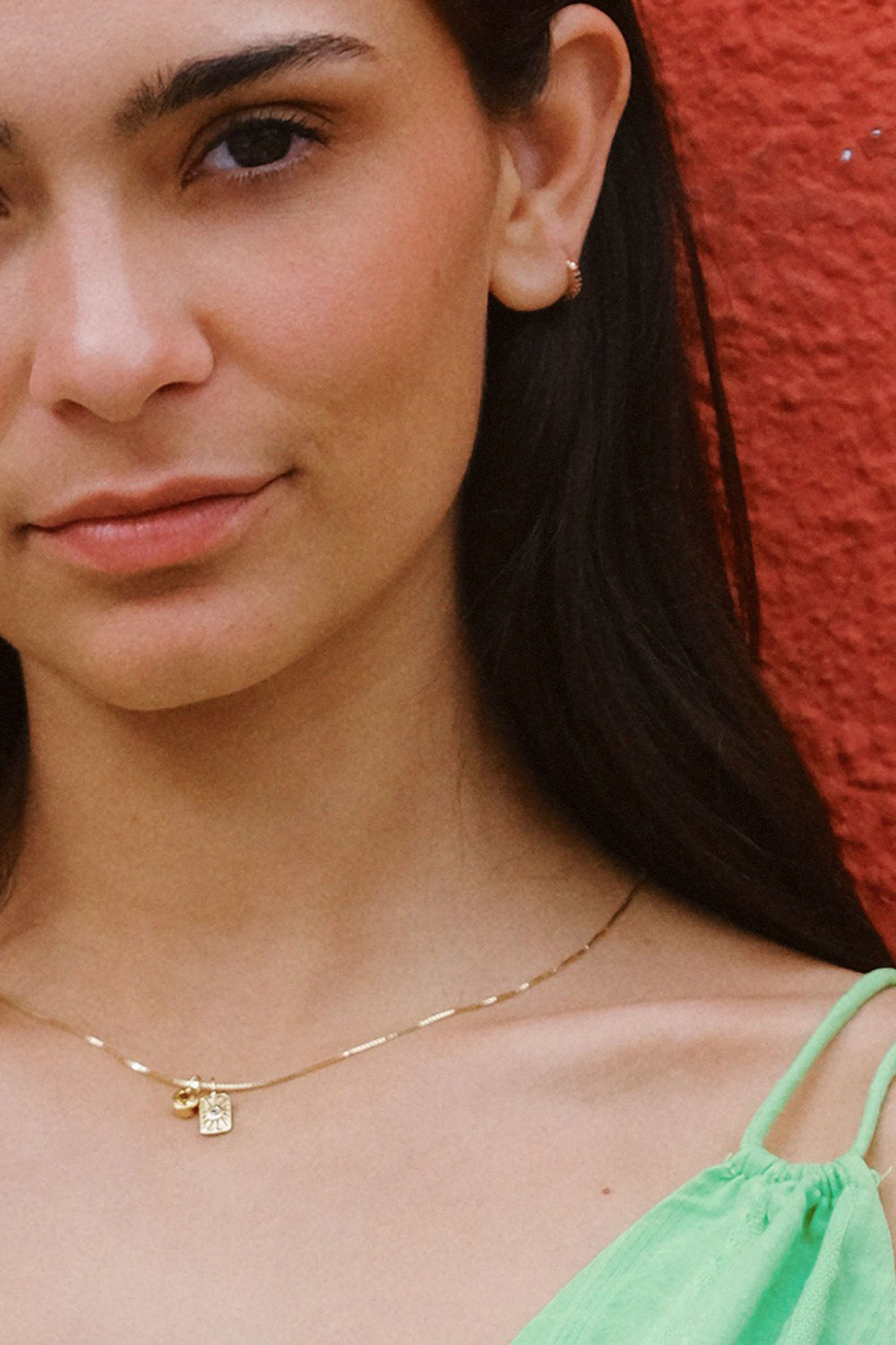 The Smiley 18K Gold Pendant w. Citrin