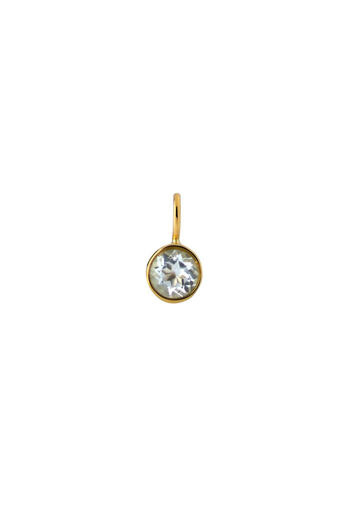 The Smiley 18K Gold Pendant w. light blue Topaz