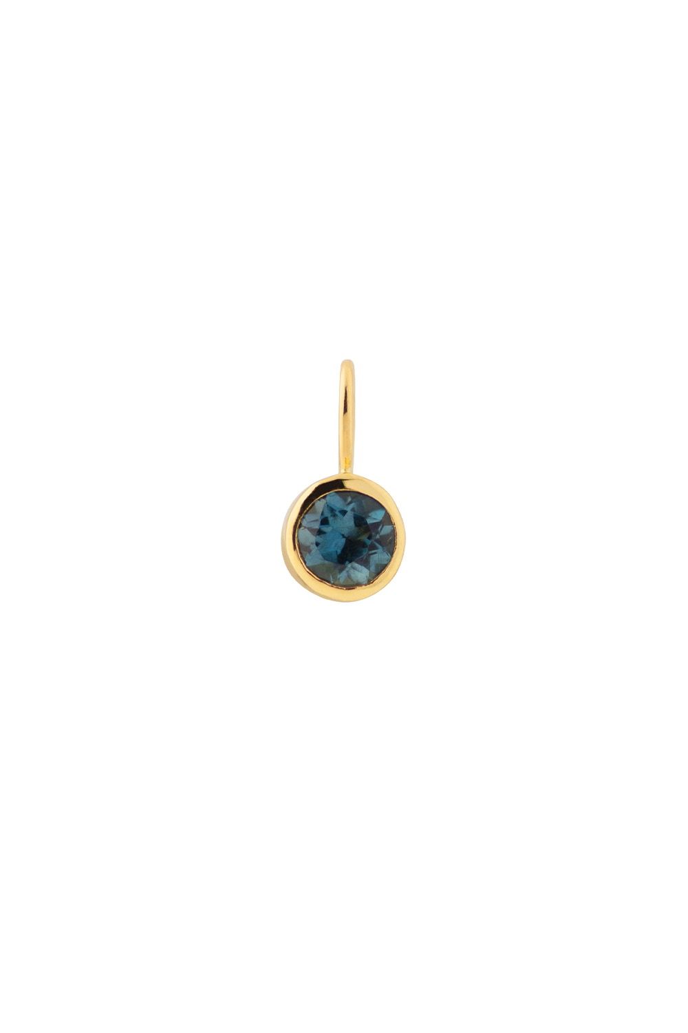 The Smiley 18K Gold Pendant w. dark blue Topaz