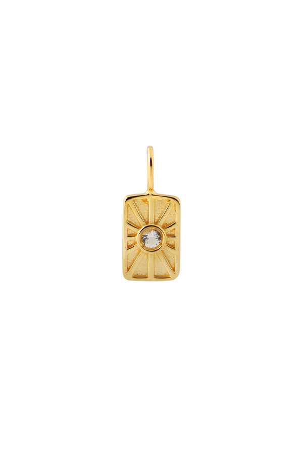 The Sun 18K Gold Pendant w. Topaz