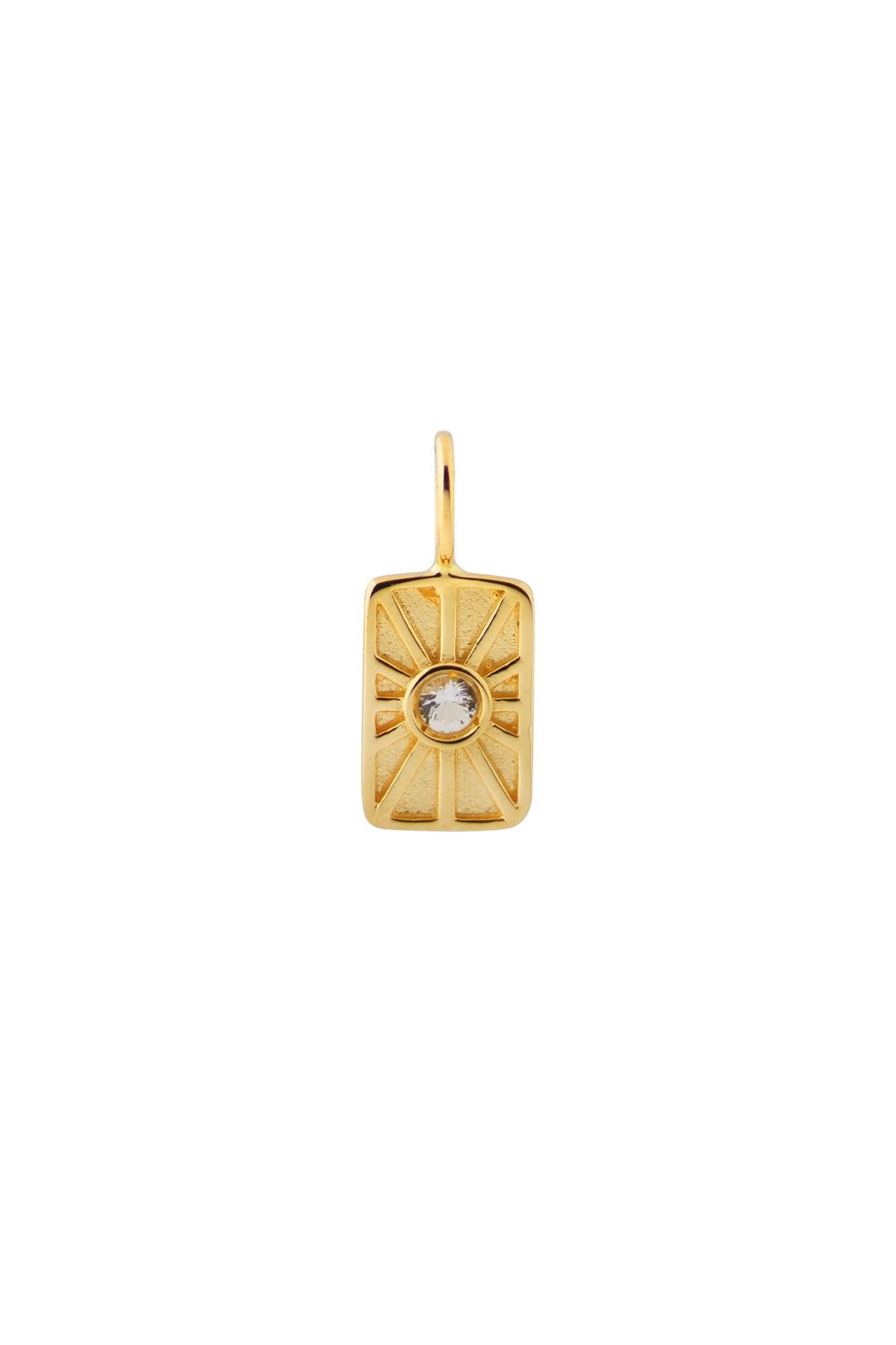 The Sun 18K Gold Pendant w. Topaz