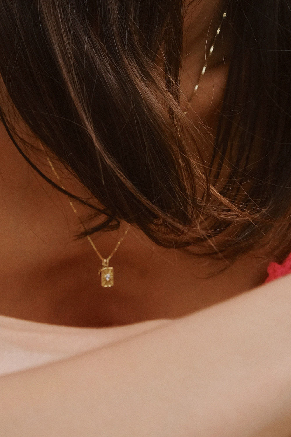 The Sun 18K Gold Pendant w. Topaz