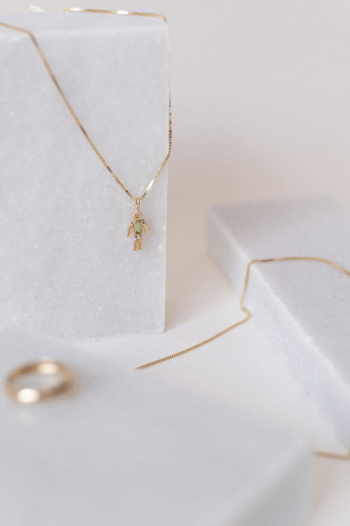 The Friendly Robot 18K Gold Pendant w. Topaz