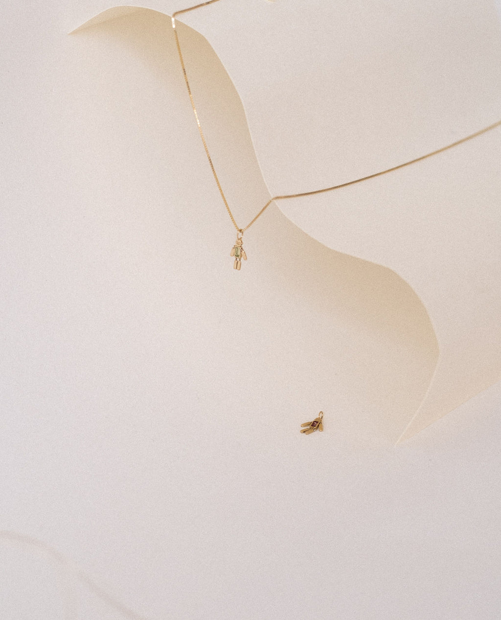 The Friendly Robot 18K Gold Pendant w. Topaz