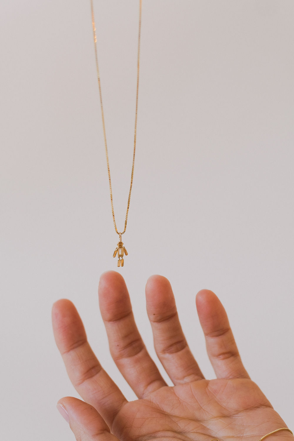 The Friendly Robot 18K Gold Pendant w. Topaz