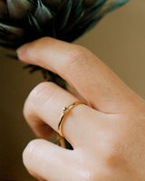 The Smiley Insider 18K Guld Ring m. Granat