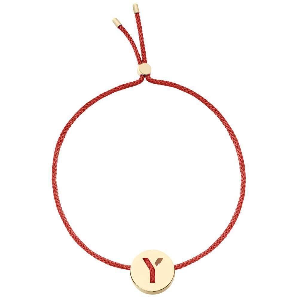 ABC Armband - Y - 18 Kt. Gelbgold-Vermeil I Schwarz